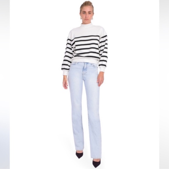 NWT Jonathan SIMKHAI Liam High Rise Straight leg Hermosa light blue wash… - Picture 1 of 8